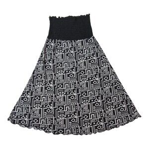 PortoCruz Strapless Dress Cover Up Midi Skirt Stretchy Smocked Beach Vacation